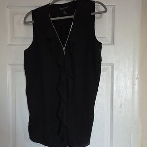 INC International Concepts Black Sleeveless Blouse